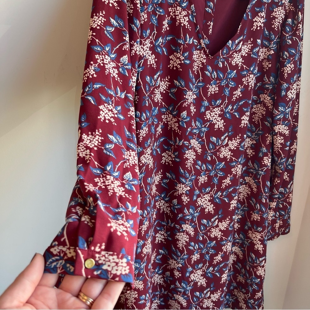 Madewell Red Sheath Dress V-Neck Long Sleeve - Size Large - Picture 5 of 16